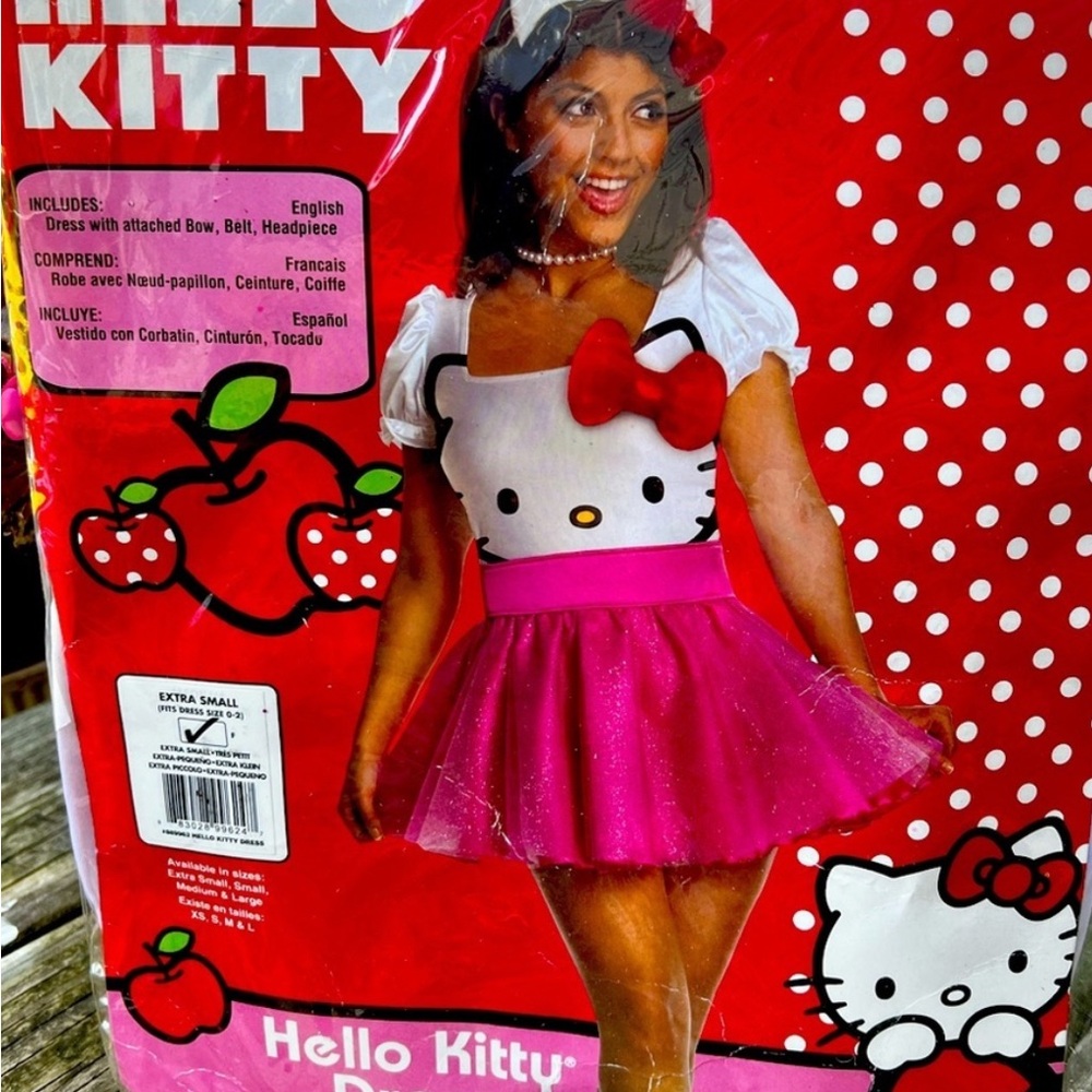 Sexy Hello Kitty Adult Women’s Size S/M Pink and White Rubie’s Halloween Costume - Picture 2 of 2